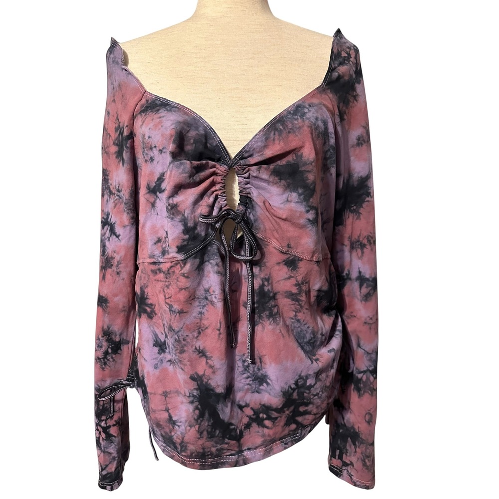 Current Mood Dolls Kill Tie Dye Cutout Goth Fairy Grunge Celestial Top 3X NWT